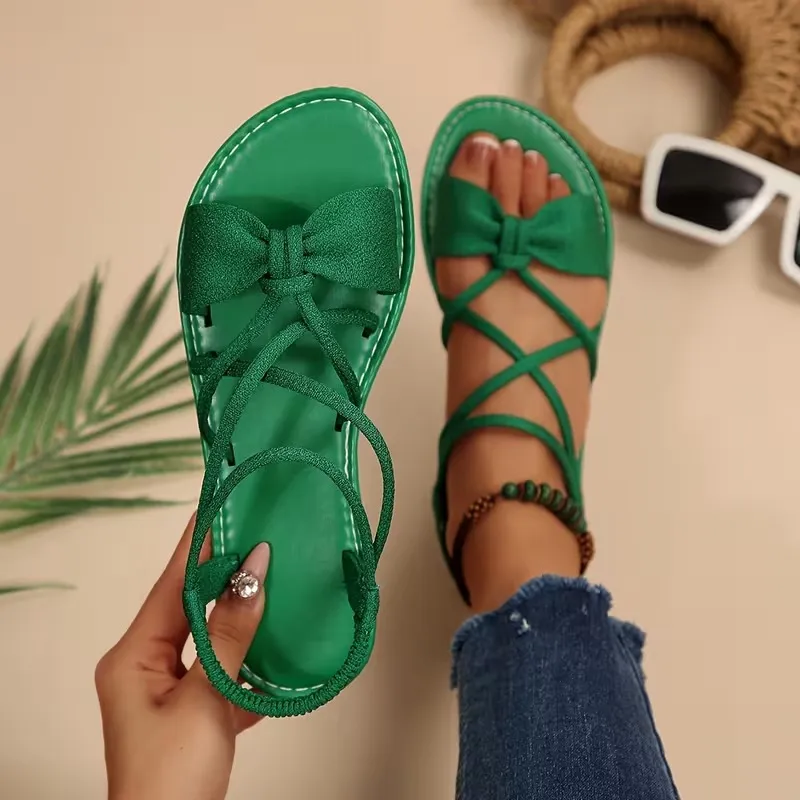 Women's Elegant Bow Strappy Flats