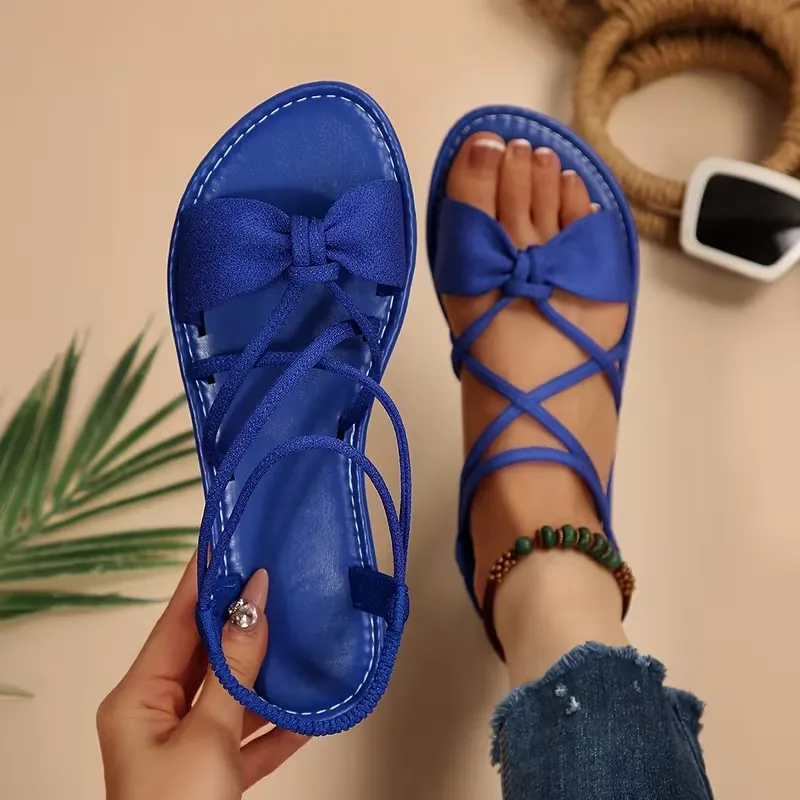 Women's Elegant Bow Strappy Flats
