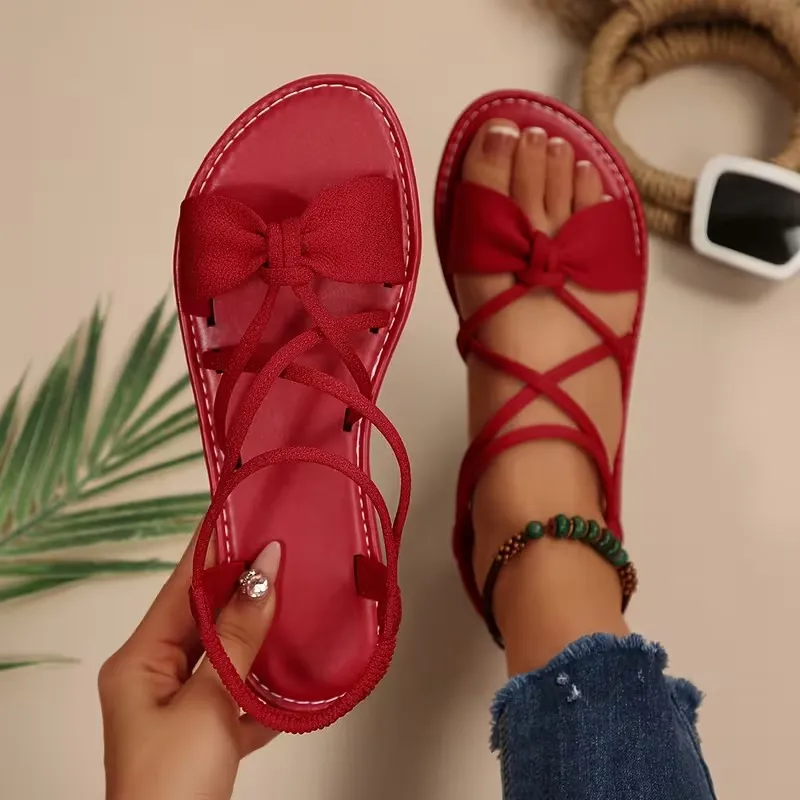 Women's Elegant Bow Strappy Flats