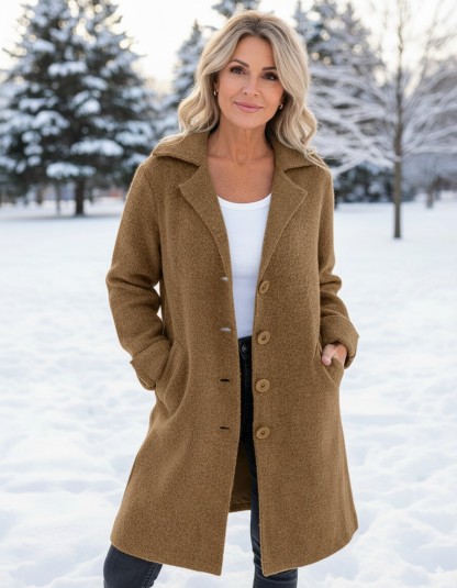 NEW🔥 Wool Casual Lapel Single Breasted Long Coat