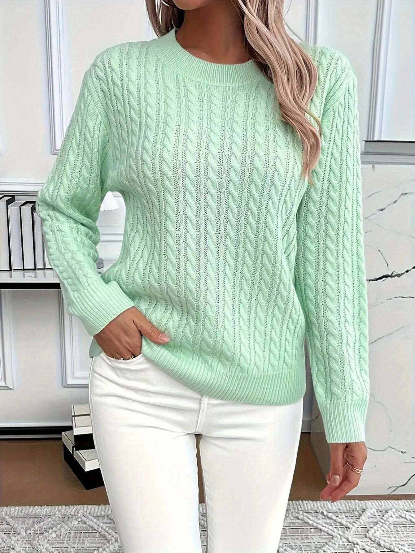 50% OFF Today | Classic Cable Knit Sweater – Loose Fit