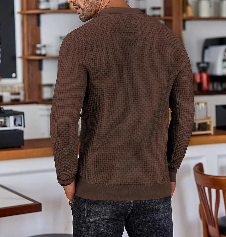 CLEARANCE🔥 Men's Casual Knitted Sweater Long Sleeve Polo Shirt