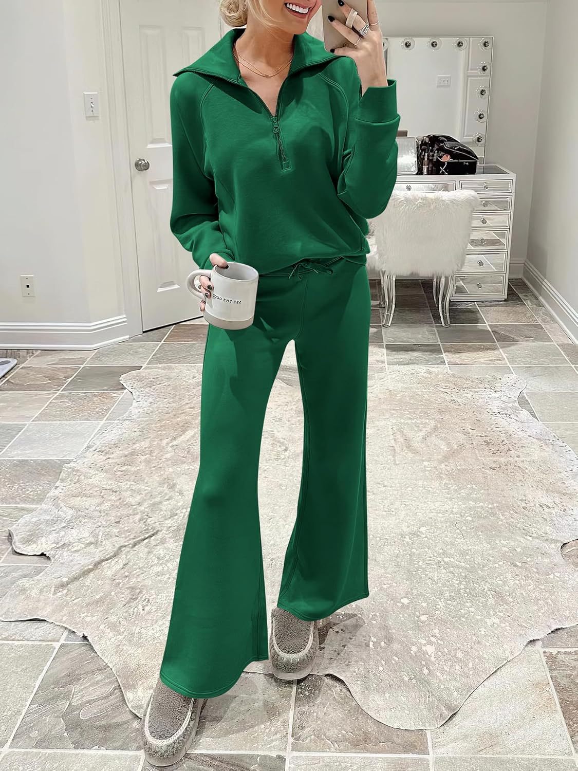 2024 Fall Trendy Outfits Oversized Two Piece Sweatsuit