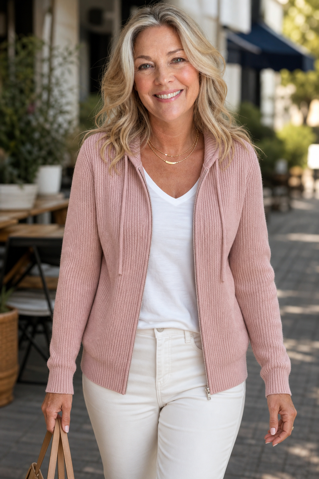 Ribbed Stretch-Knit Zip-Up Cardigan