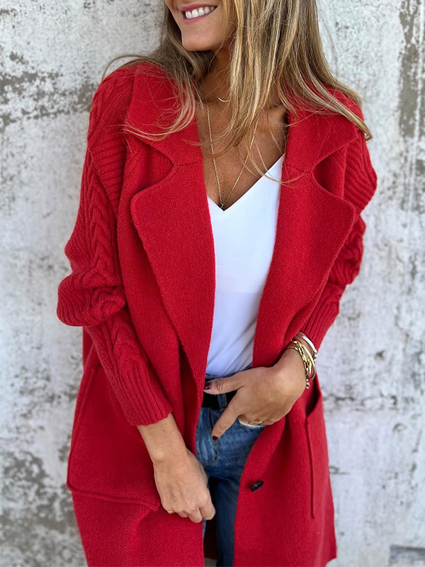 CLEARANCE🔥 Casual Ribbed Lapel Pocket Jacket