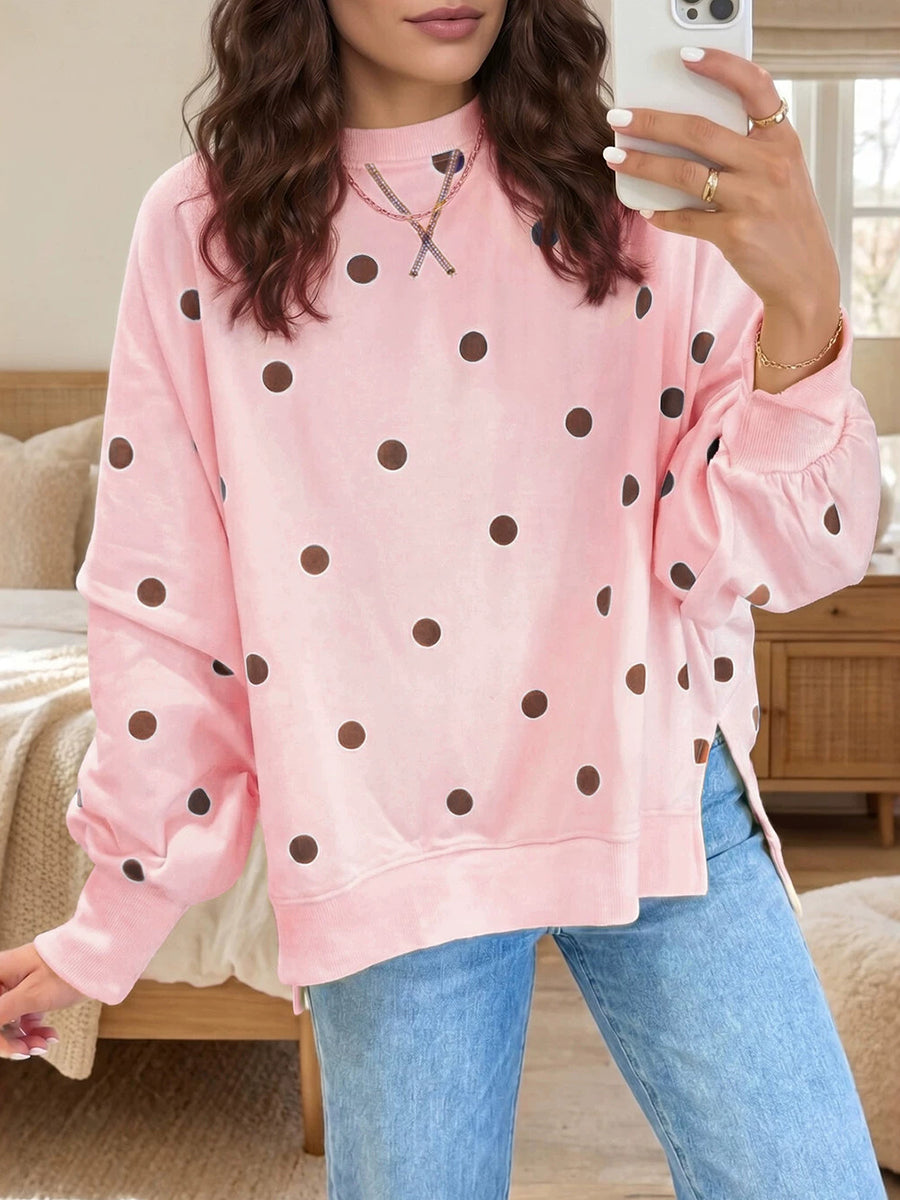 Chic Sunshine Polka Dot Sweatshirt