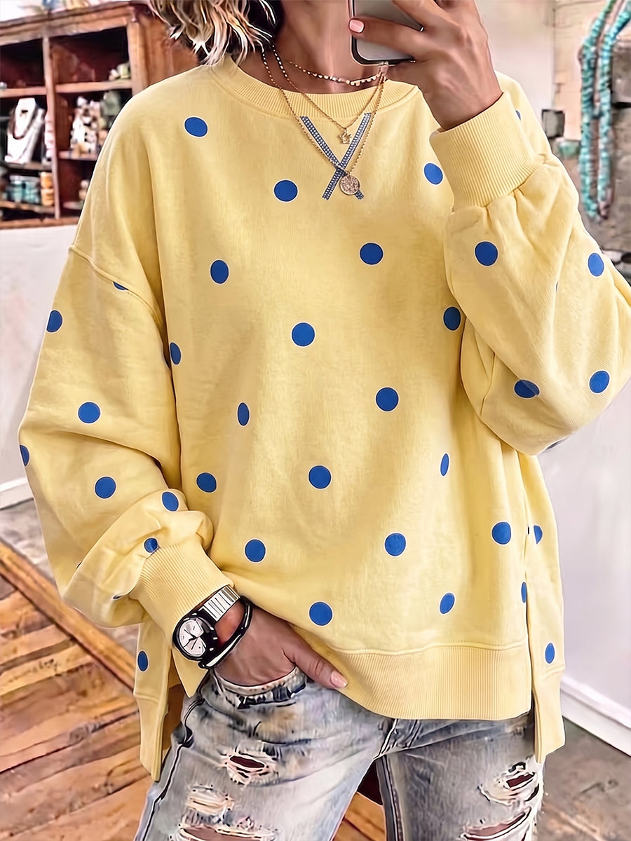 Chic Sunshine Polka Dot Sweatshirt
