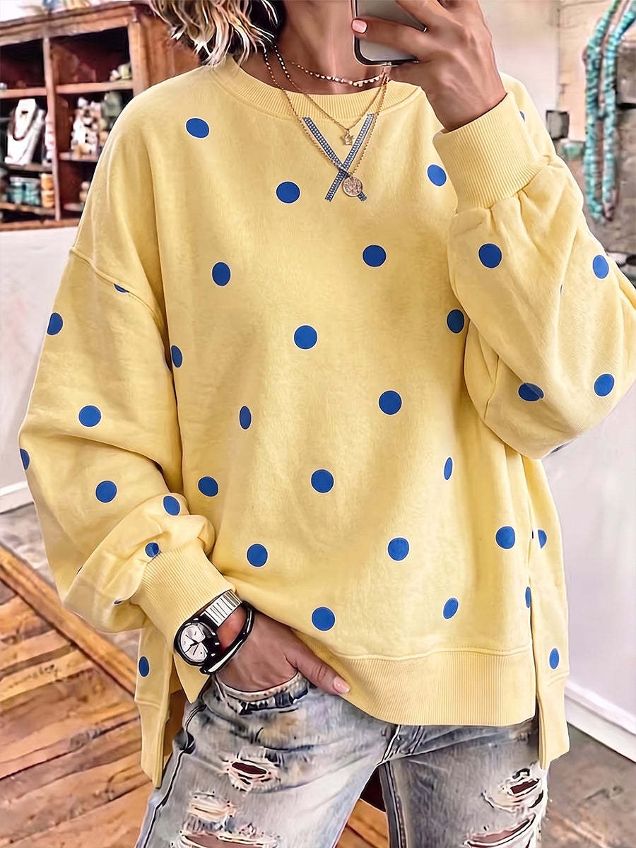 Chic Sunshine Polka Dot Sweatshirt