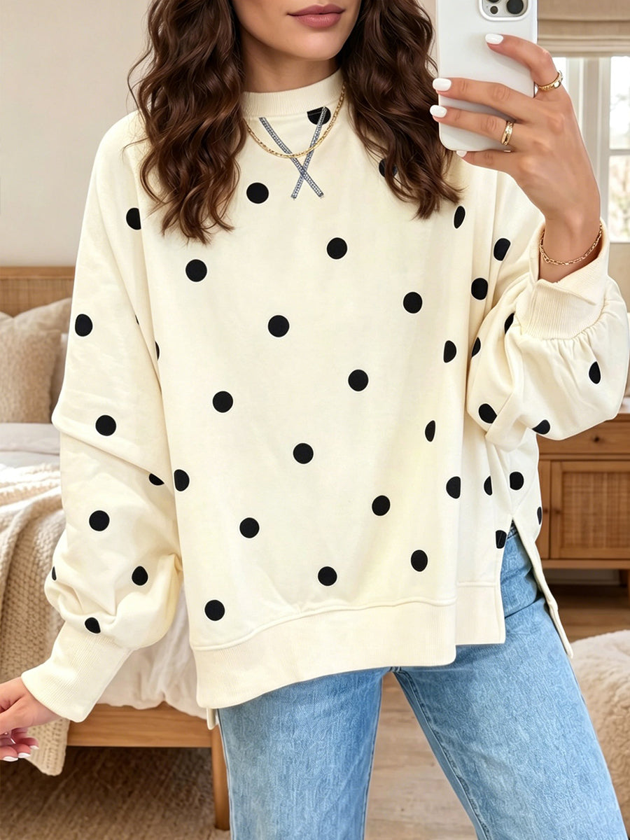 Chic Sunshine Polka Dot Sweatshirt