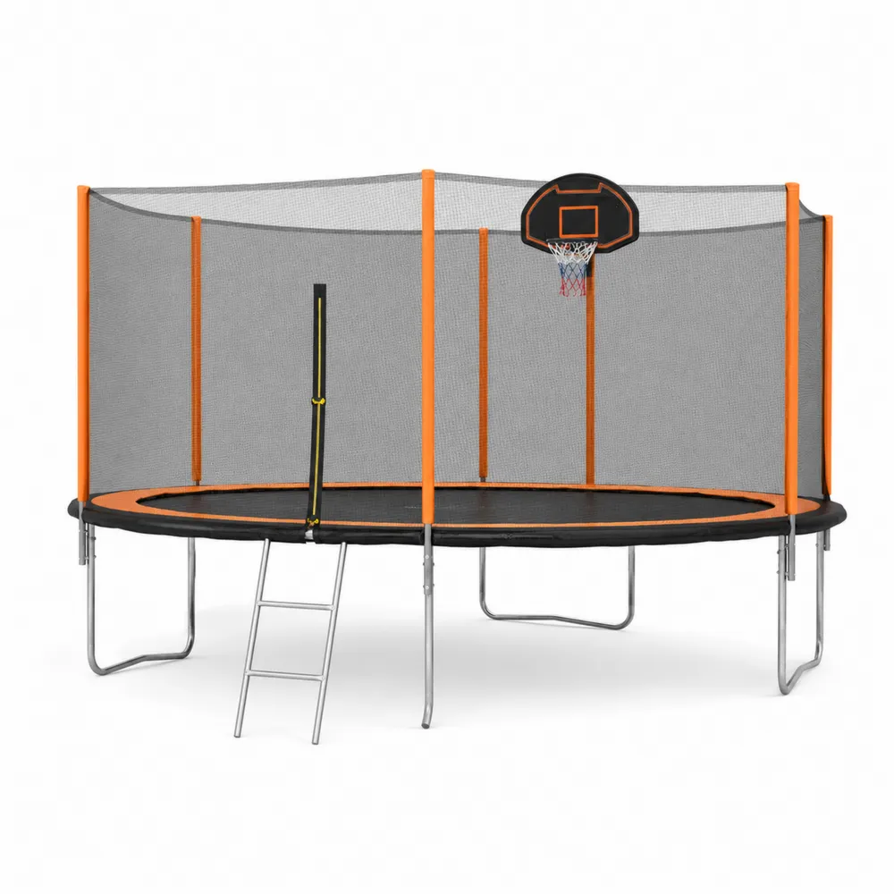 Trampolino con Rete di Sicurezza e Canestro 366 cm
