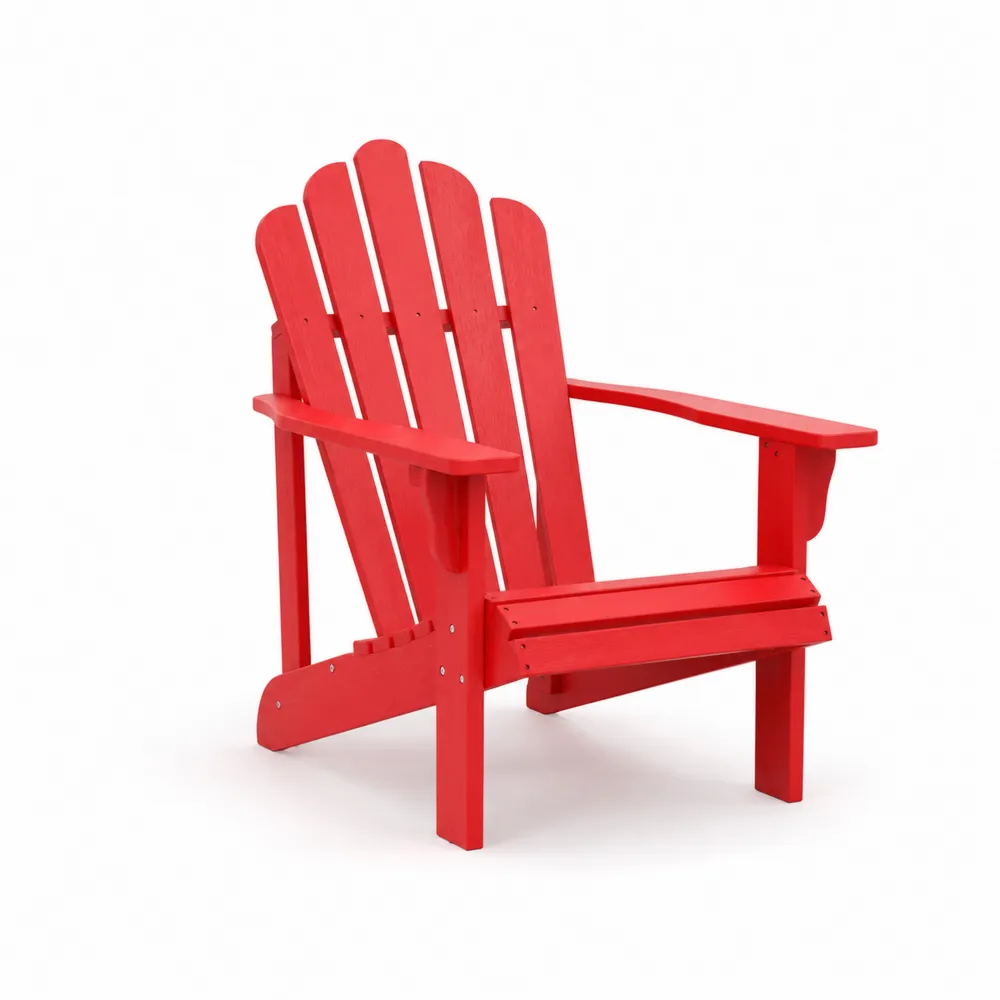 Sedia Adirondack in Legno di Pino Verniciato Rosso