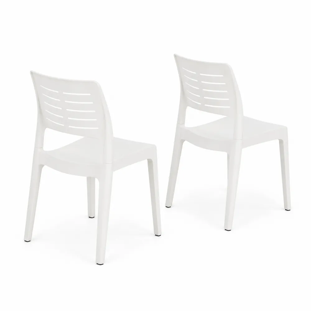 Set di 2 sedie in plastica per esterno Bianco