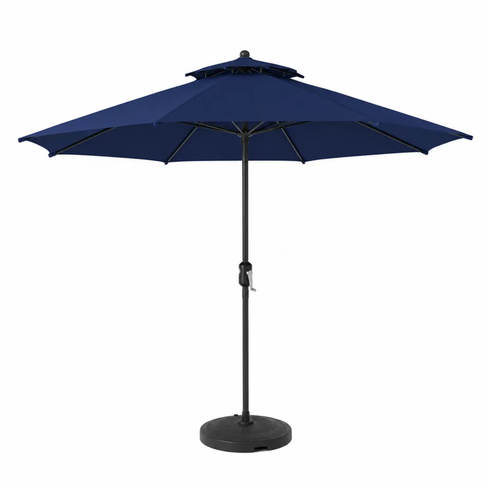 Ombrellone da Giardino in Poliestere Blu con Struttura in Alluminio