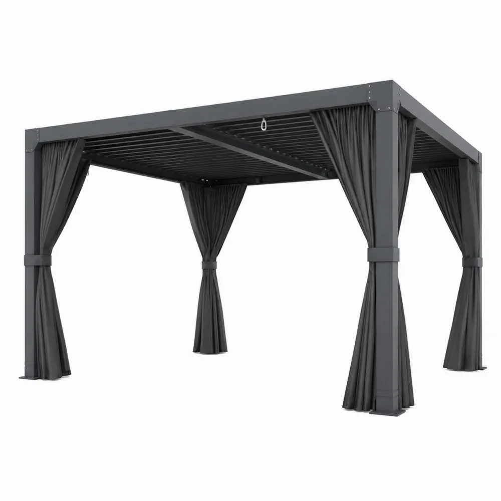 Pergola da Giardino in Alluminio con Tende Laterali 300x300 cm Antracite