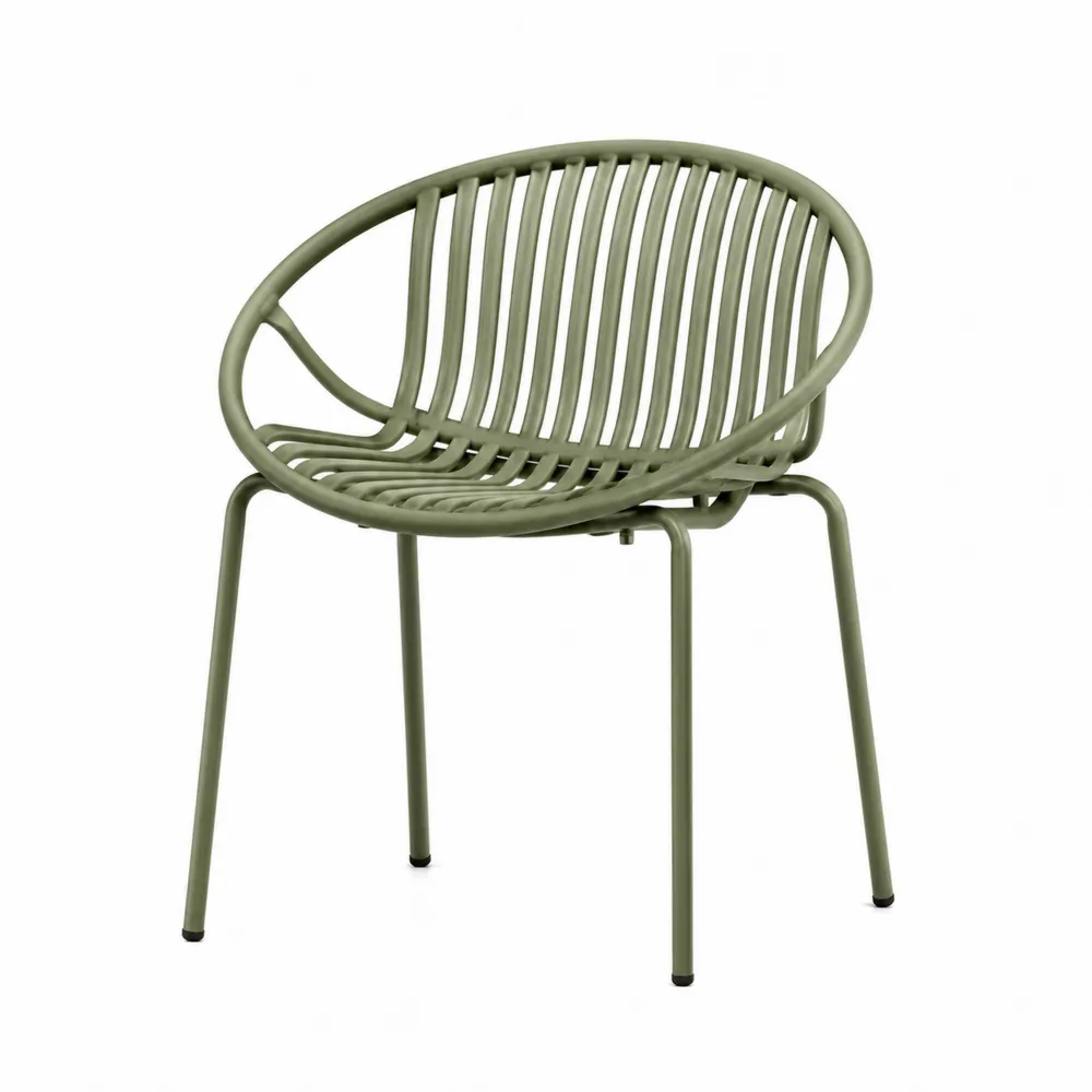 Sedia in Metallo Verniciato Verde Oliva
