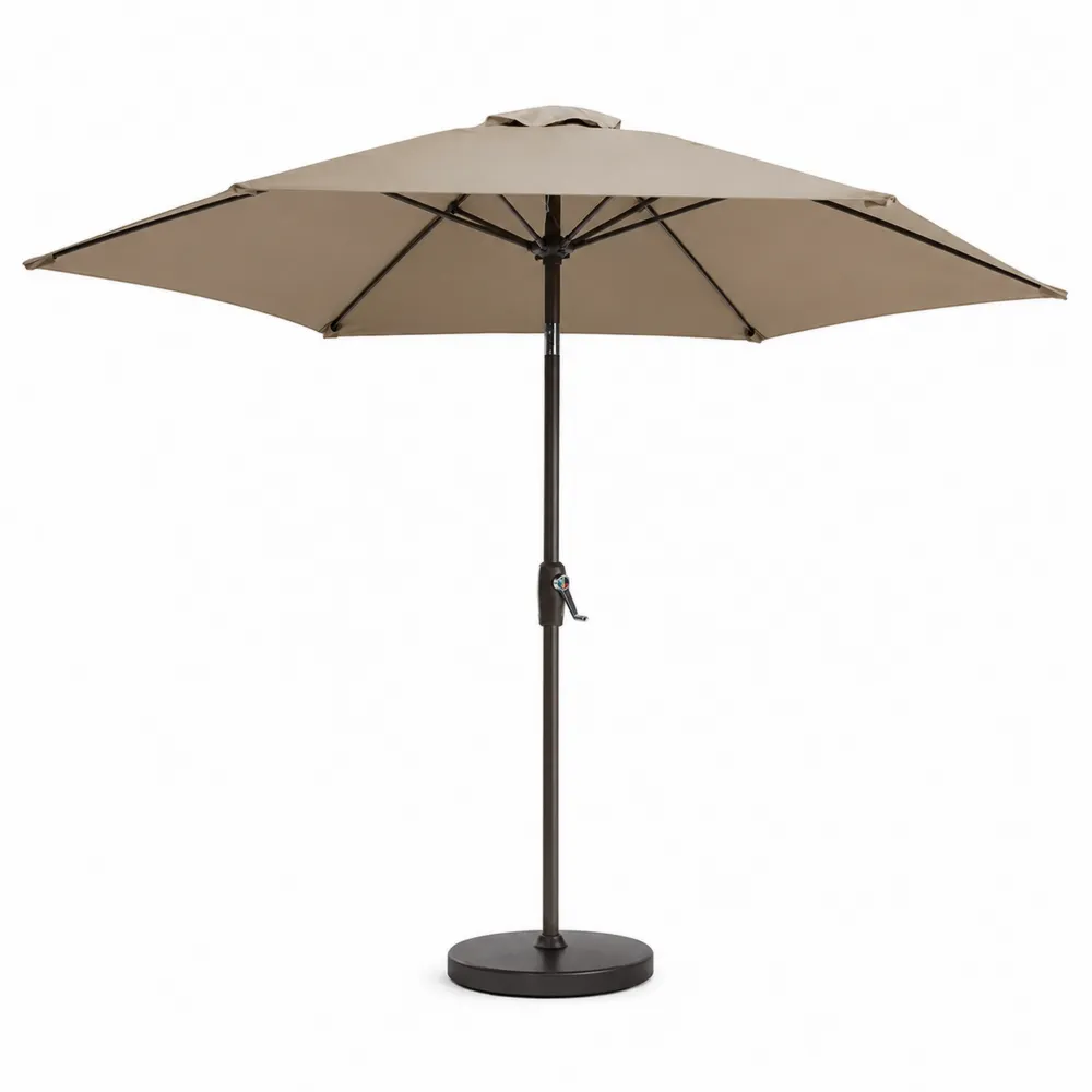Ombrellone da Giardino in Alluminio con Tessuto in Poliestere Beige, Diametro 300 cm