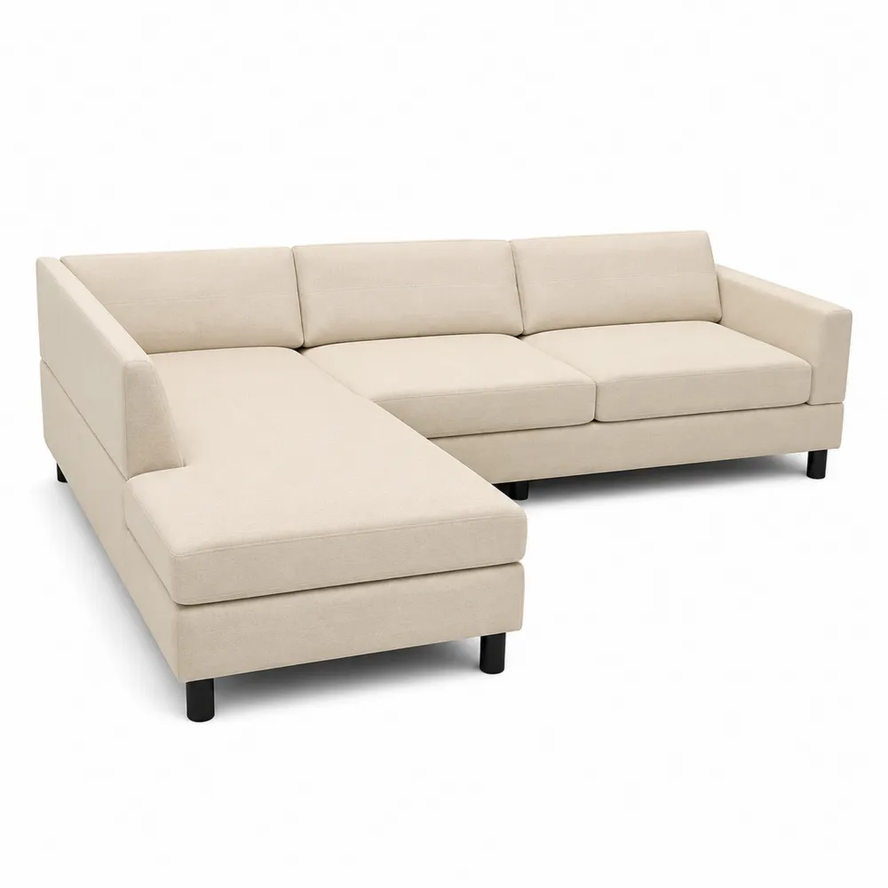 Divano angolare in tessuto con chaise longue sinistra