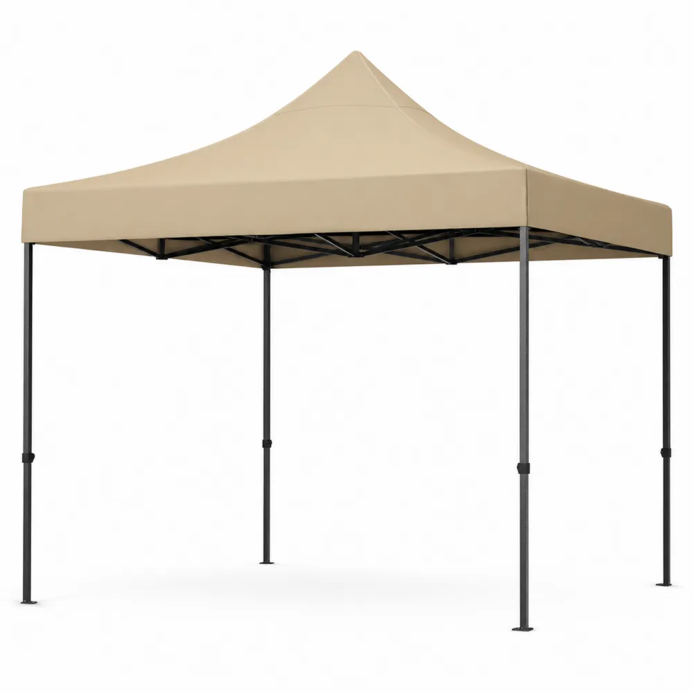 Gazebo in Metallo e Poliestere Beige 3x3m