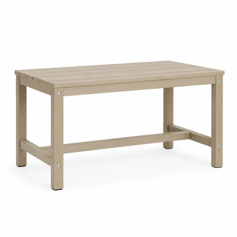 Tavolo da Esterno Rettangolare 120x60x45 cm Legno Composito Beige