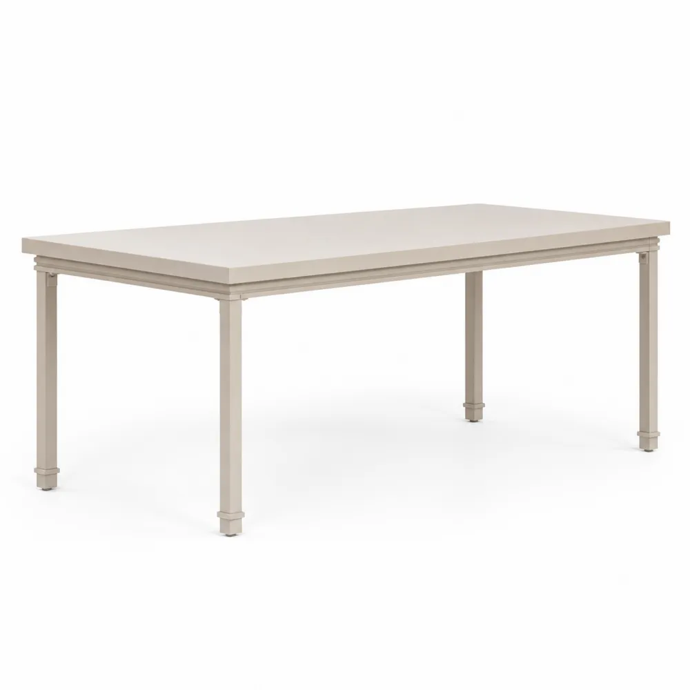 Tavolo da pranzo rettangolare in metallo beige