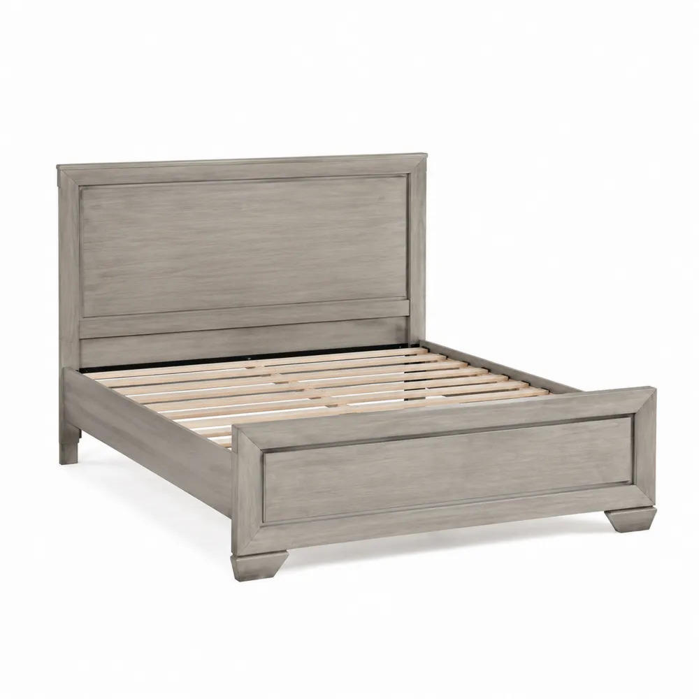 Letto matrimoniale in legno grigio