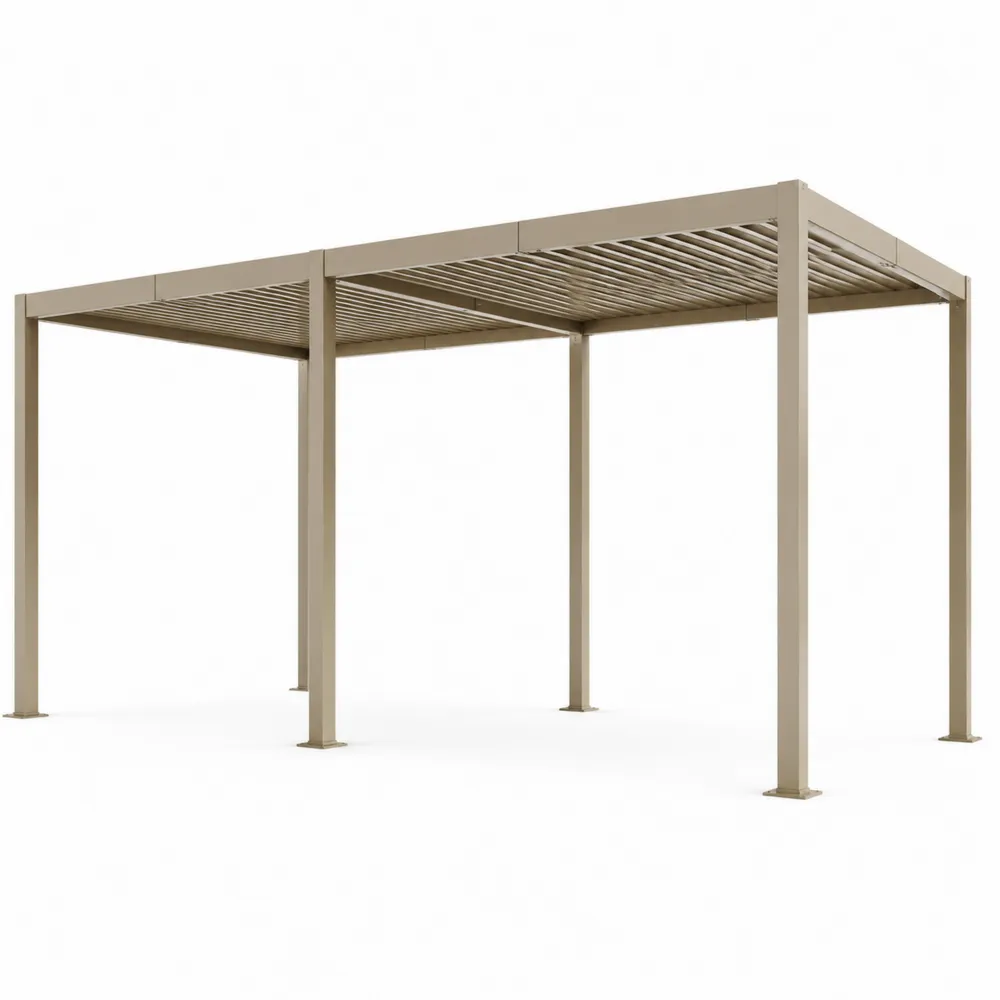 Pergolato in alluminio 4x3m Beige con tetto regolabile
