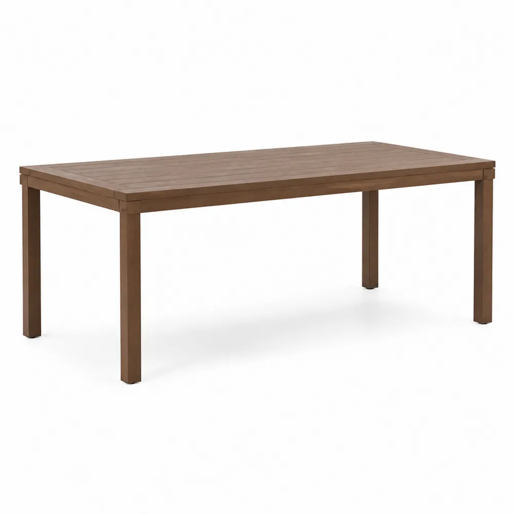 Tavolo da pranzo rettangolare in legno massello marrone 180x90x75 cm