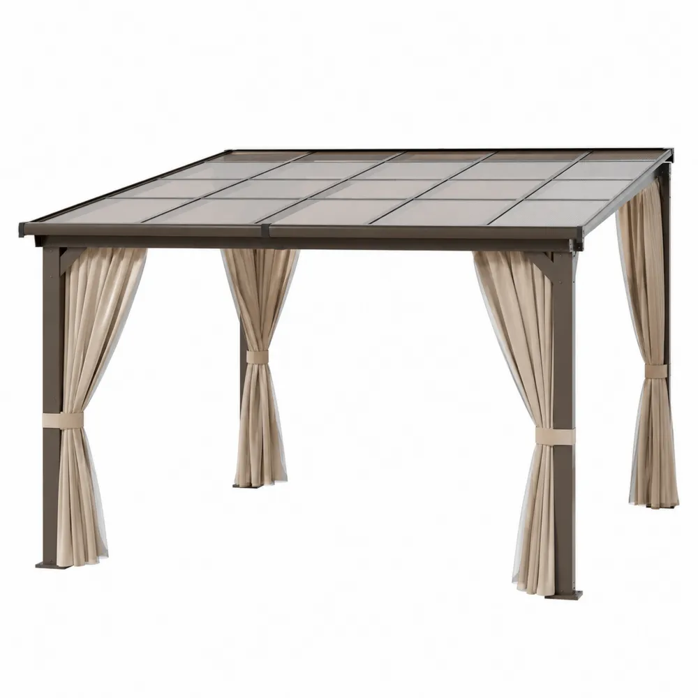 Gazebo in Alluminio con Tetto in Policarbonato 400x400 cm