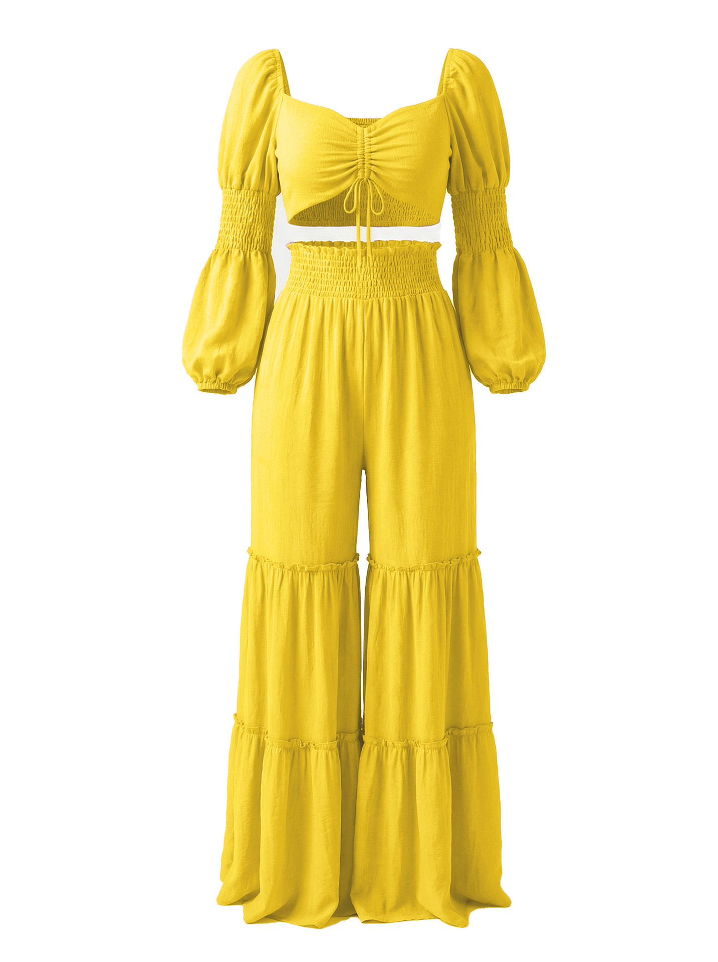 Women’s Crop Top and Flared Pants Set