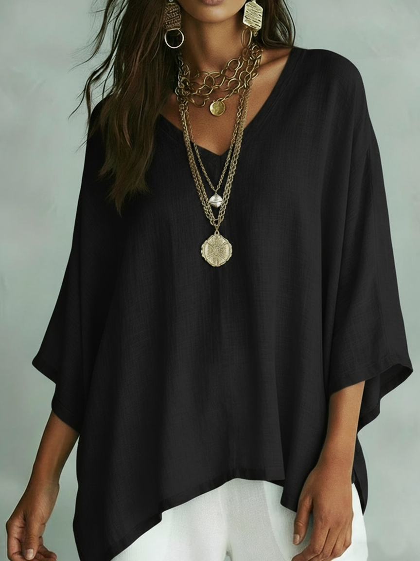 Minimalist Casual Cozy Loose Linen Blouse Top