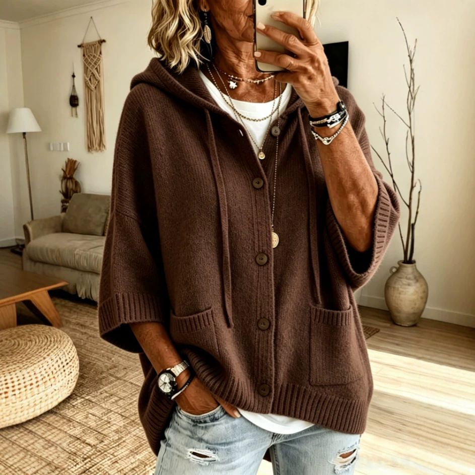 CLEARANCE SALE🔥 Women's Casual Hoodie Cotton Plain Long Sleeve Comfy Cardigan