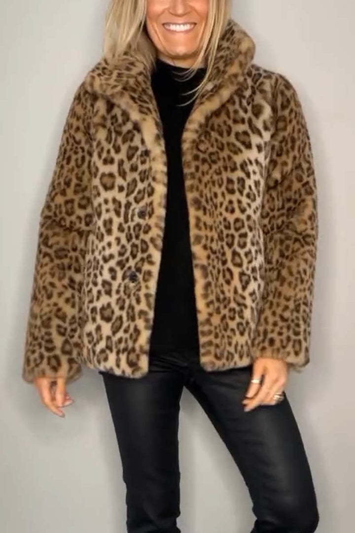 ⏳Time-limited Special⏰Women's Leopard Print Mid-Length Jacket