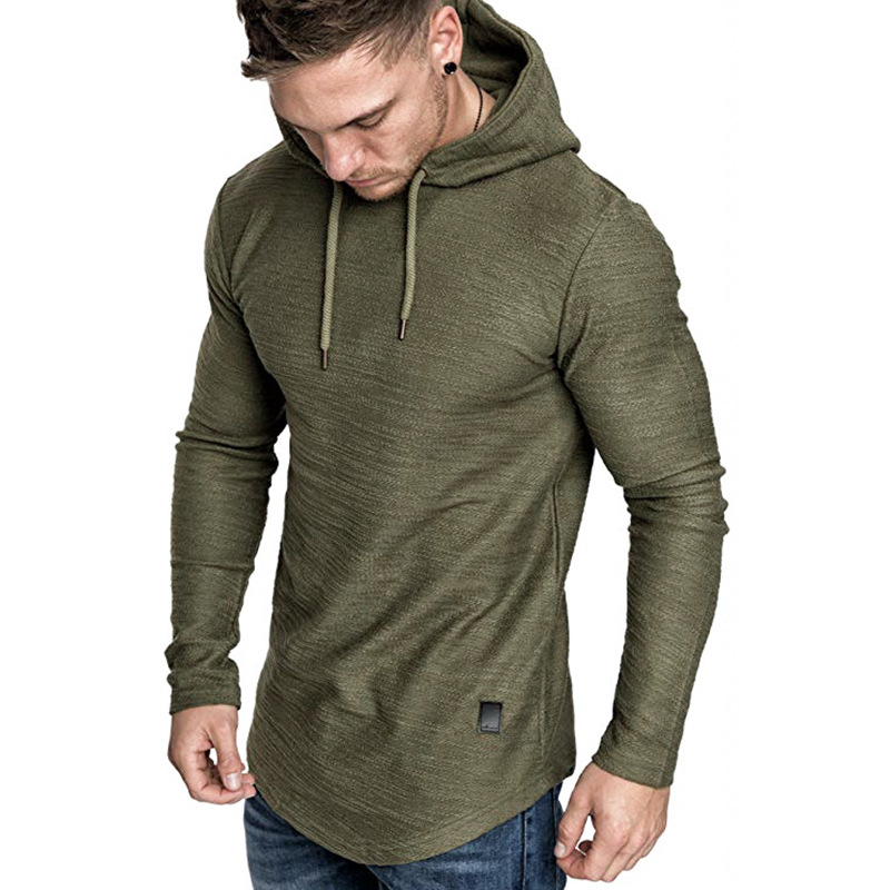 Men's Textured Solid Color High Quality Pullover Hoodies Soft Breathable