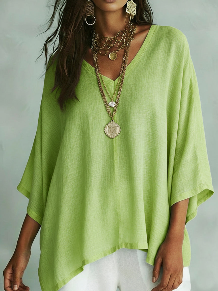 Minimalist Casual Cozy Loose Linen Blouse Top
