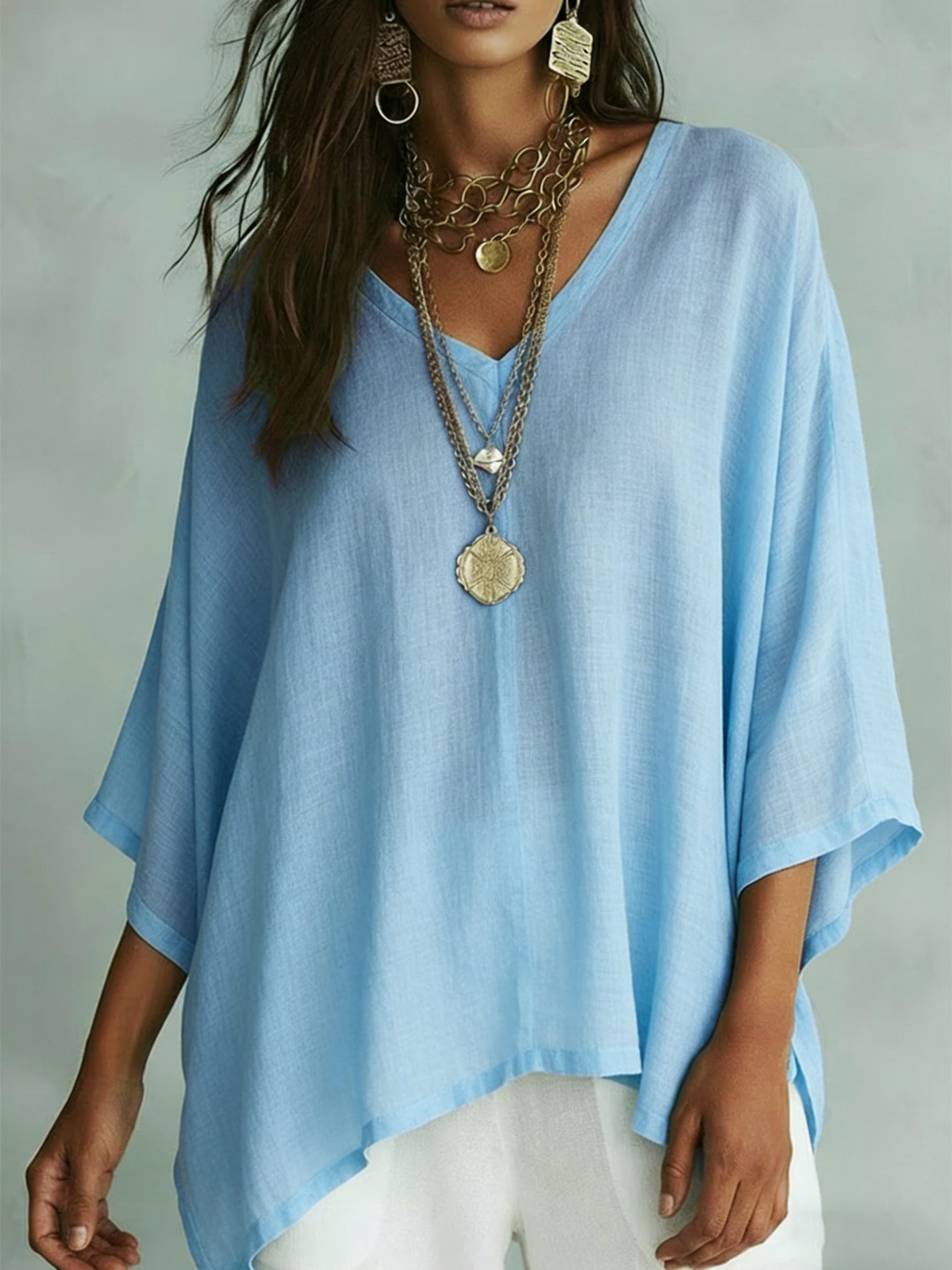 Minimalist Casual Cozy Loose Linen Blouse Top