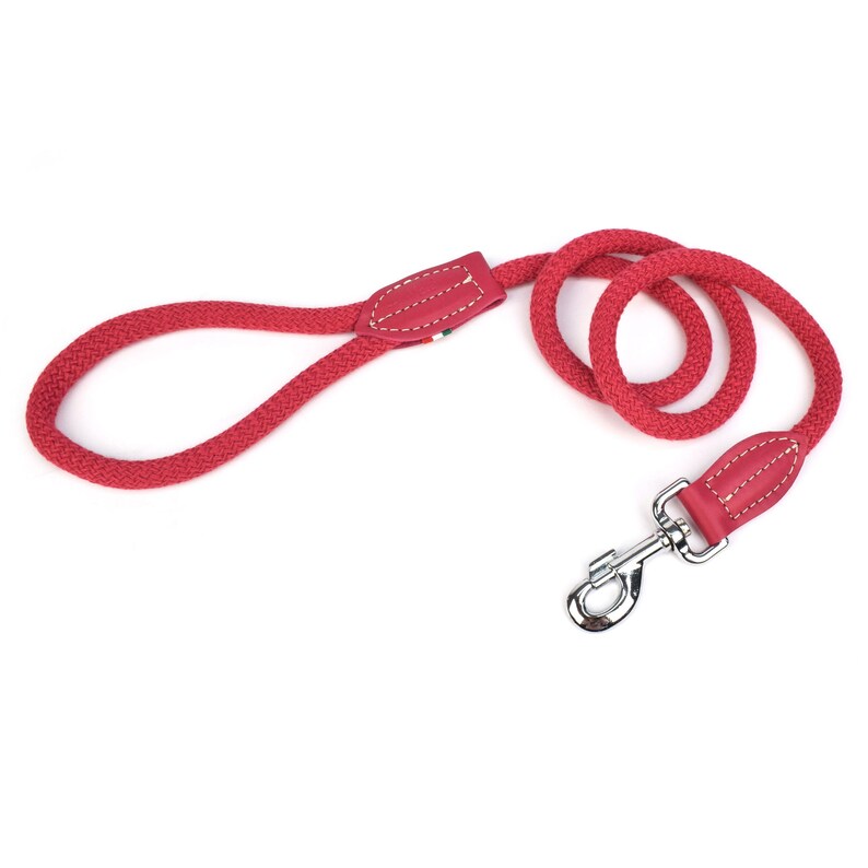 Laisse Bianca en cuir et corde de coton 12 mm pour chien