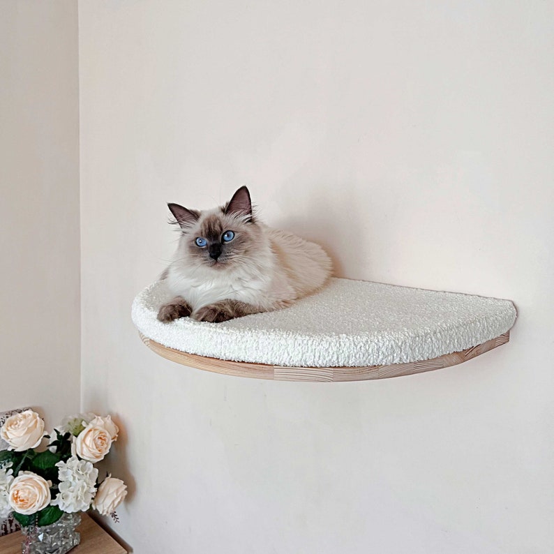 Étagères pour chats, 4 COULEURS DE BOIS, Étagères murales pour chats, Lit pour chats, Meubles muraux pour chats