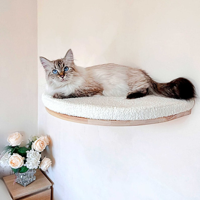 Étagères pour chats, 4 COULEURS DE BOIS, Étagères murales pour chats, Lit pour chats, Meubles muraux pour chats