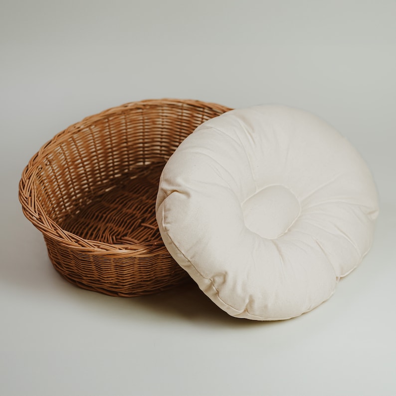 Panier en osier pour animal avec oreiller coton confortable