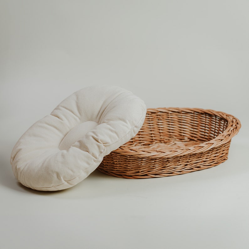 Panier en osier pour animal avec oreiller coton confortable