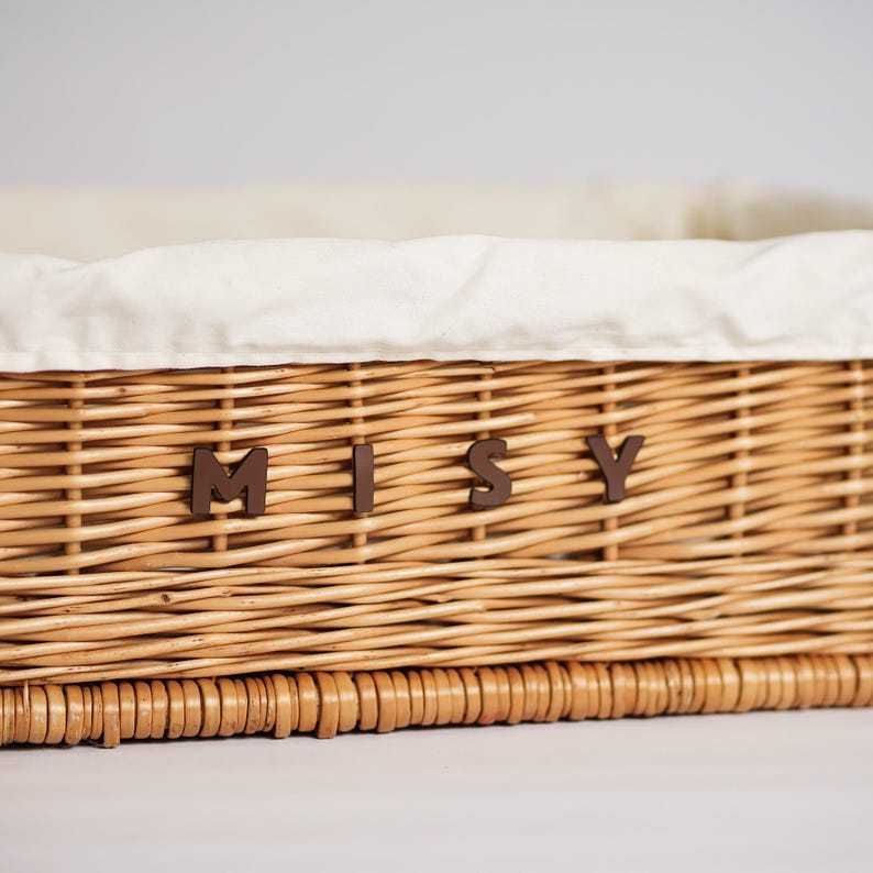 Panier en osier pour animal avec oreiller coton 60x50 cm