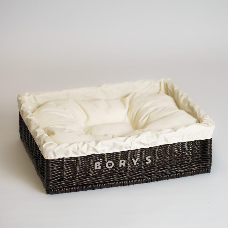 Panier en osier pour animal avec oreiller coton 60x50 cm