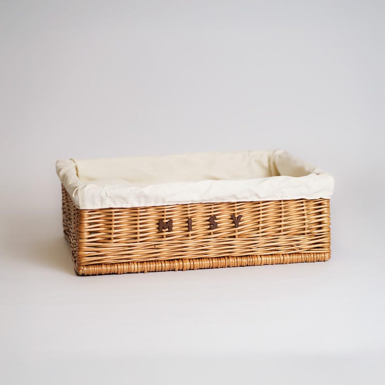 Panier en osier pour animal avec oreiller coton 60x50 cm