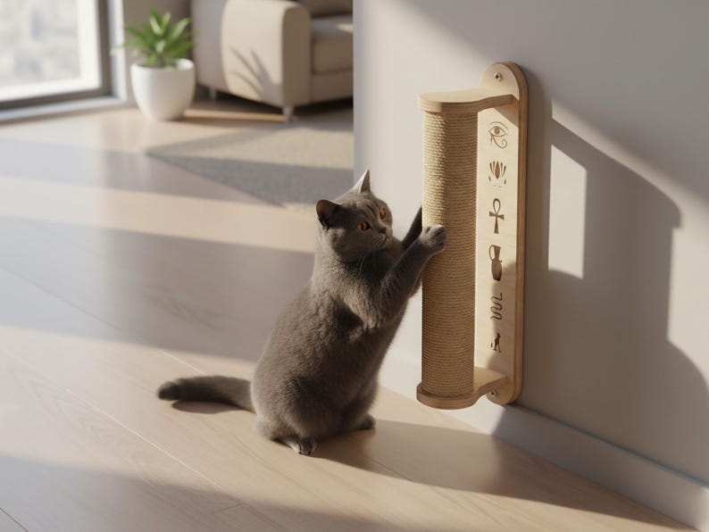Griffoir pour chat mural avec motifs décoratifs uniques