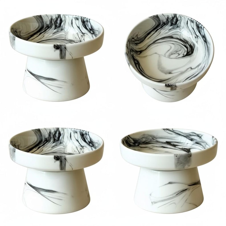 Gamelle pour animal en céramique minimaliste moderne surélevée pour chat et petit chien