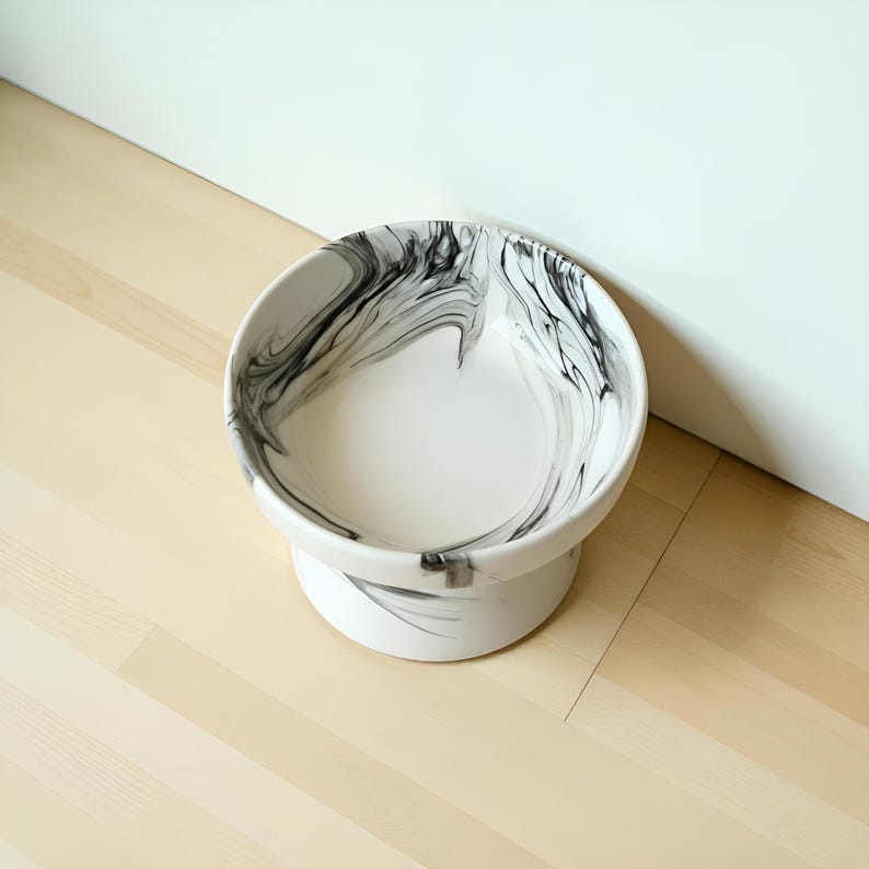 Gamelle pour animal en céramique minimaliste moderne surélevée pour chat et petit chien