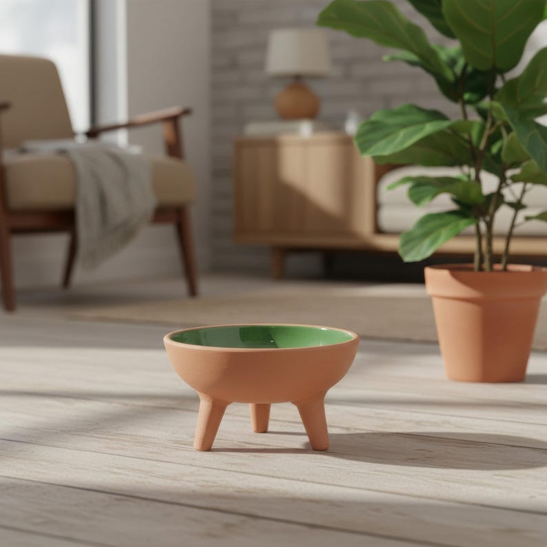 Gamelle pour animal en céramique sur trépied moderne surélevée pour chat et chien