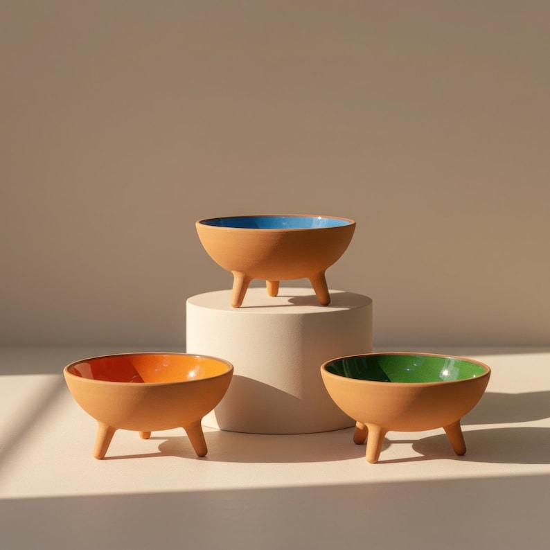 Gamelle pour animal en céramique sur trépied moderne surélevée pour chat et chien