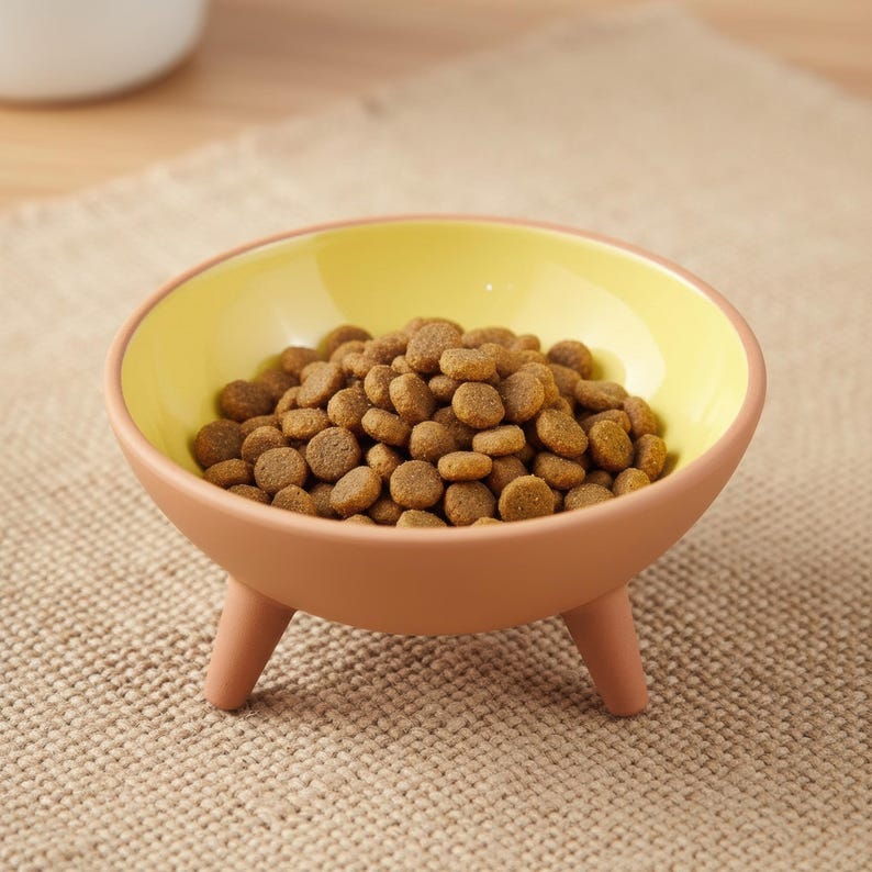 Gamelle pour animal en céramique sur trépied moderne surélevée pour chat et chien