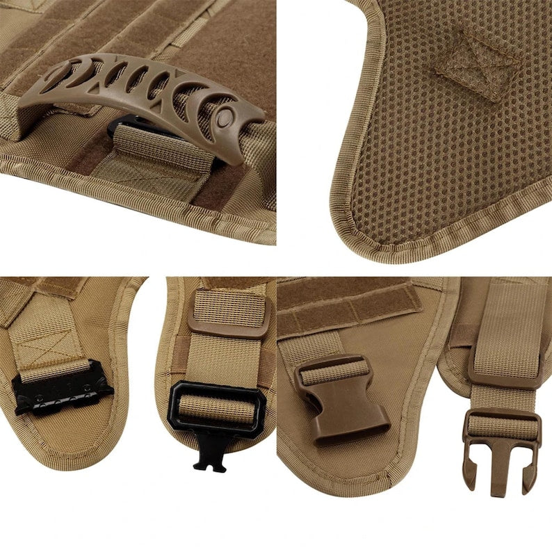 Harnais militaire tactique pour chiens de grande et moyenne taille, gilet de dressage pour berger allemand et malinois, chasse, accessoires d'extérieur pour chiens
